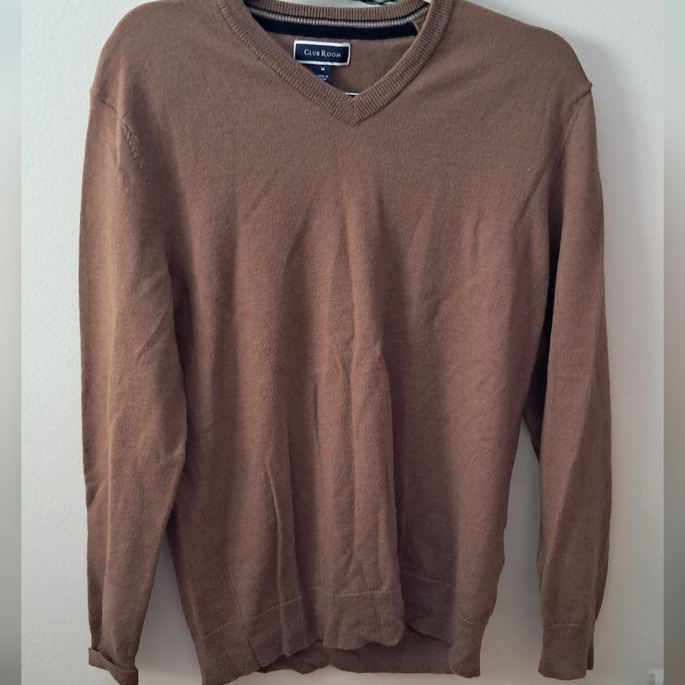 Club Room Men's Chocolate V-Neck Sweater